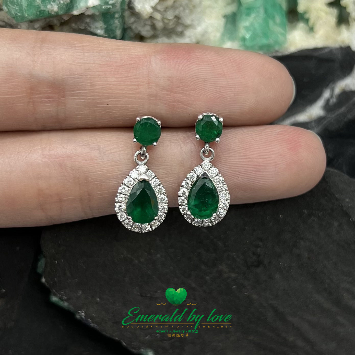 Colombian Emerald White Gold Earrings: An Ode to Elegance and Exuberance