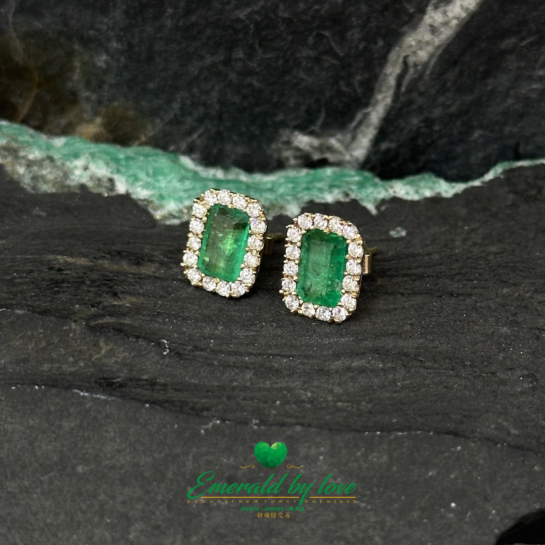 Traditional Marquise Yellow Gold Earrings: 1.69 TCW Colombian Emeralds