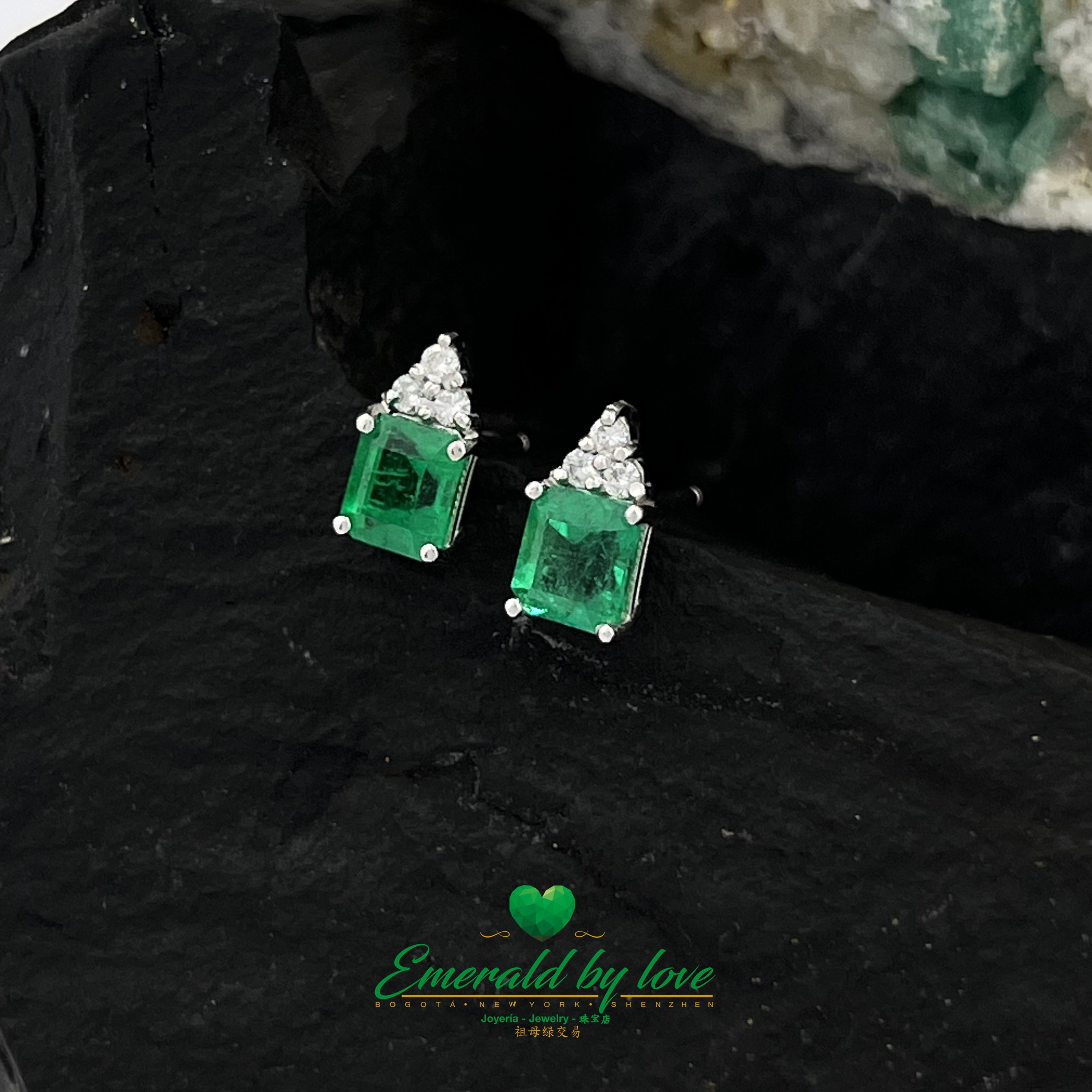 Crown-inspired Emerald and Diamond Earrings: Regal Elegance