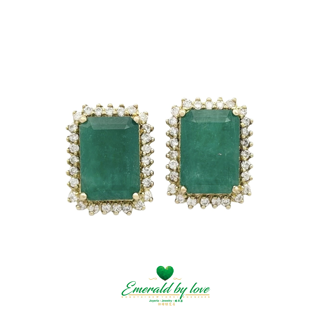 Elongated Marquise Earrings with Deep Green Emerald