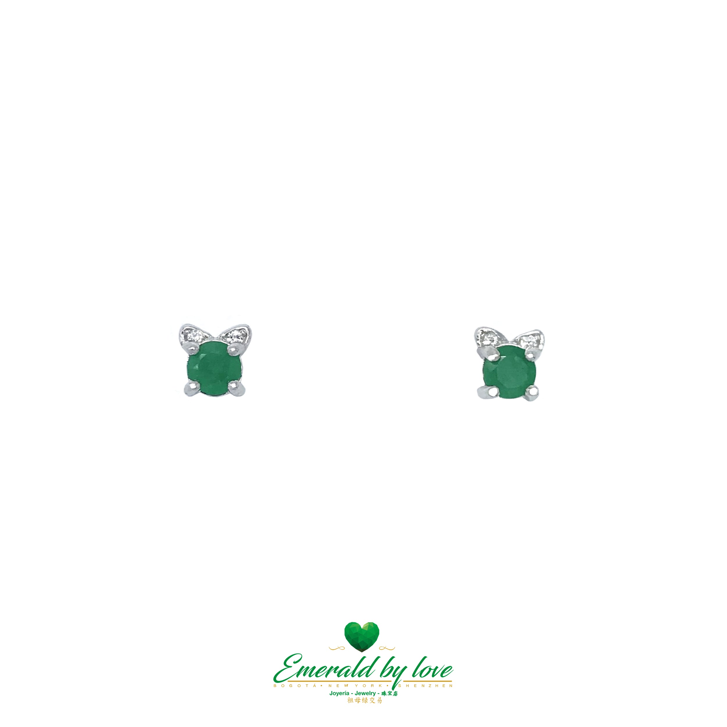 925 Silver Earrings with Colombian Emeralds: Feline Elegance in Cat Design