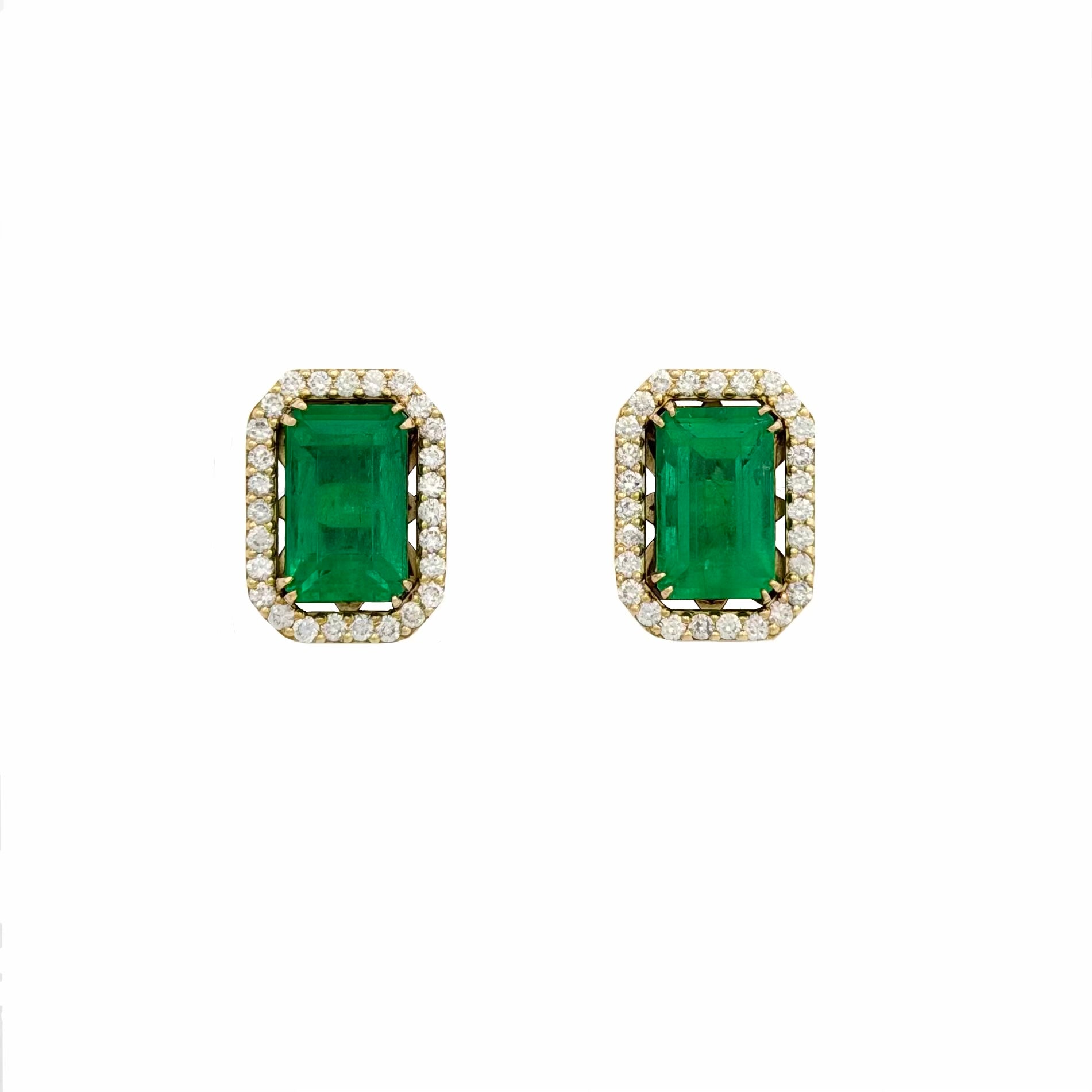 18K Gold Diamond Jacket Earrings | Elegant Baguette Diamond Design