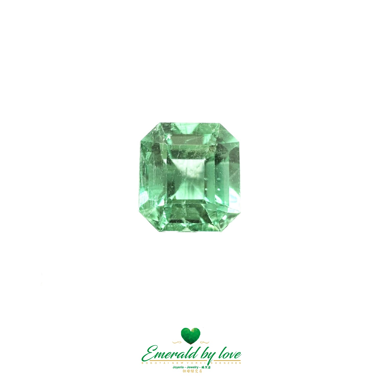 1.90 ct Colombian emerald with classic emerald cut and rich green saturation