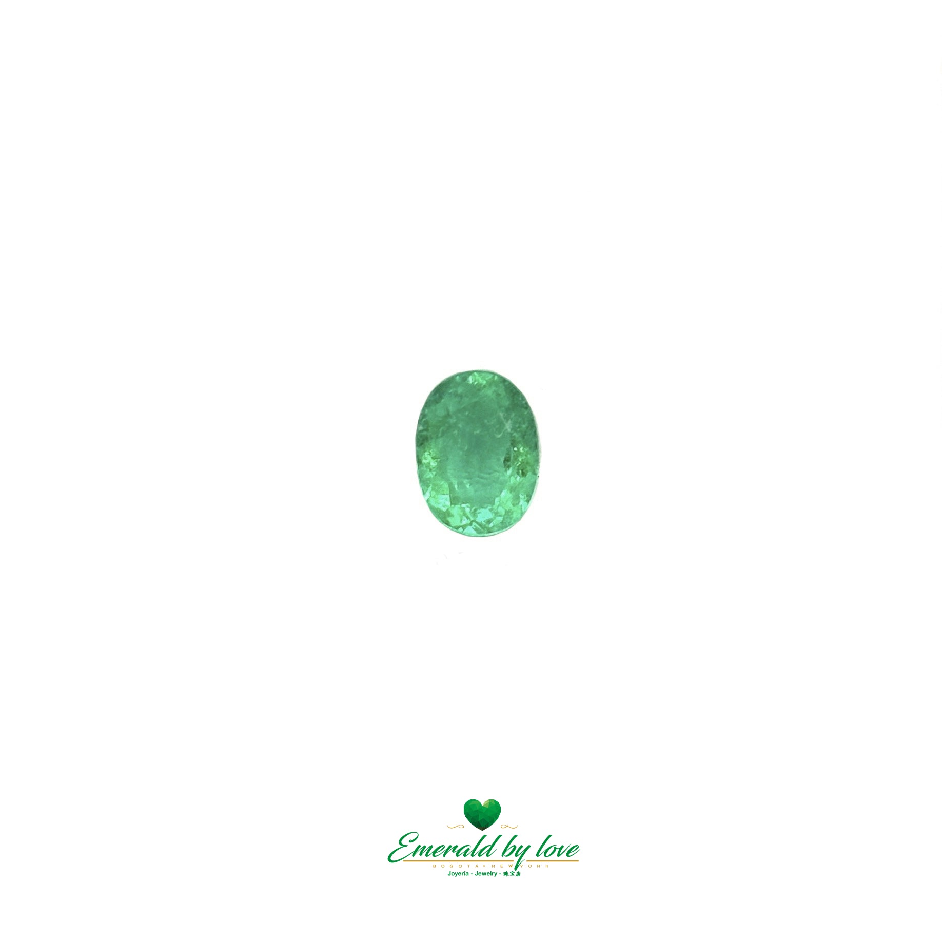 1.44 ct Colombian emerald in oval cut with luminous crystal tone and natural beauty