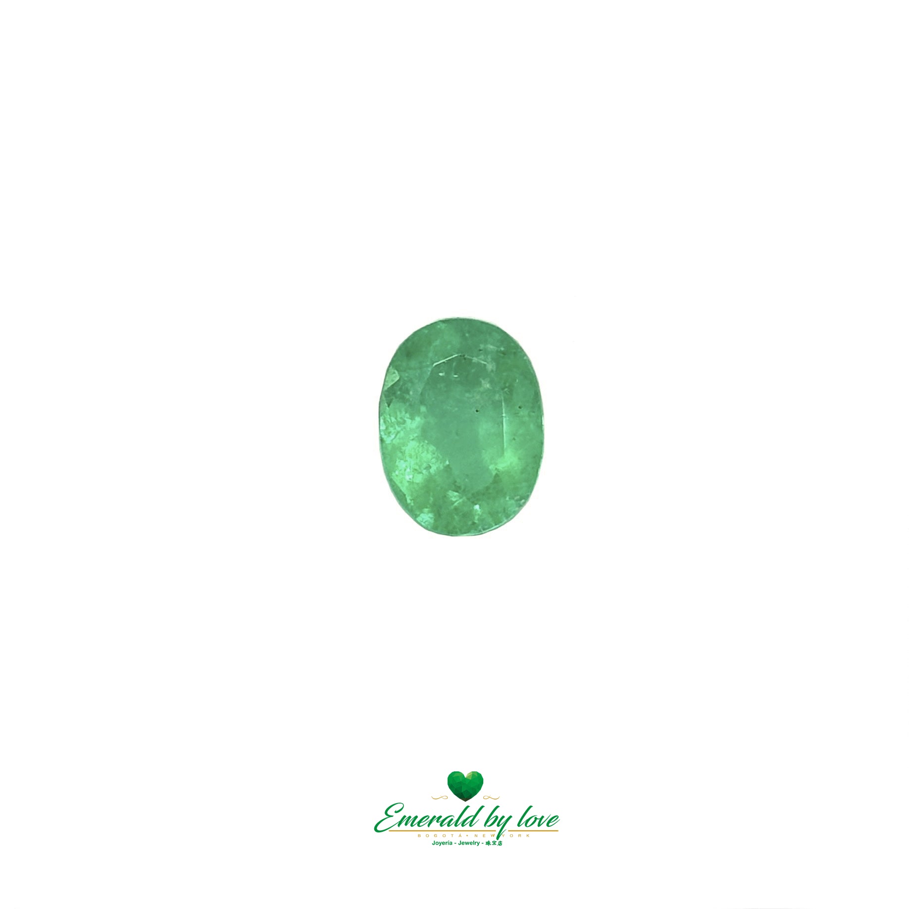 2.66 ct Colombian emerald in oval cut with vivid green color and exceptional crystal clarity