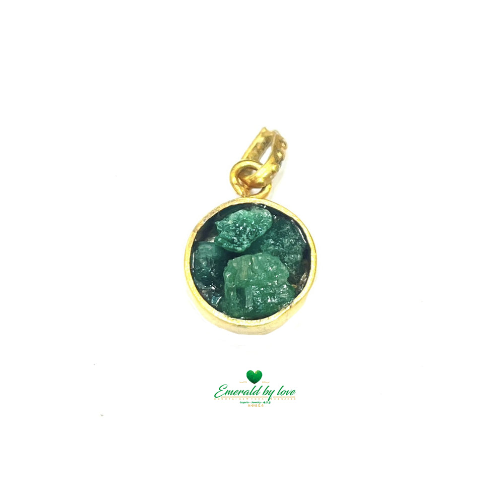 Beautiful Basket Pendant with Clustered Emeralds