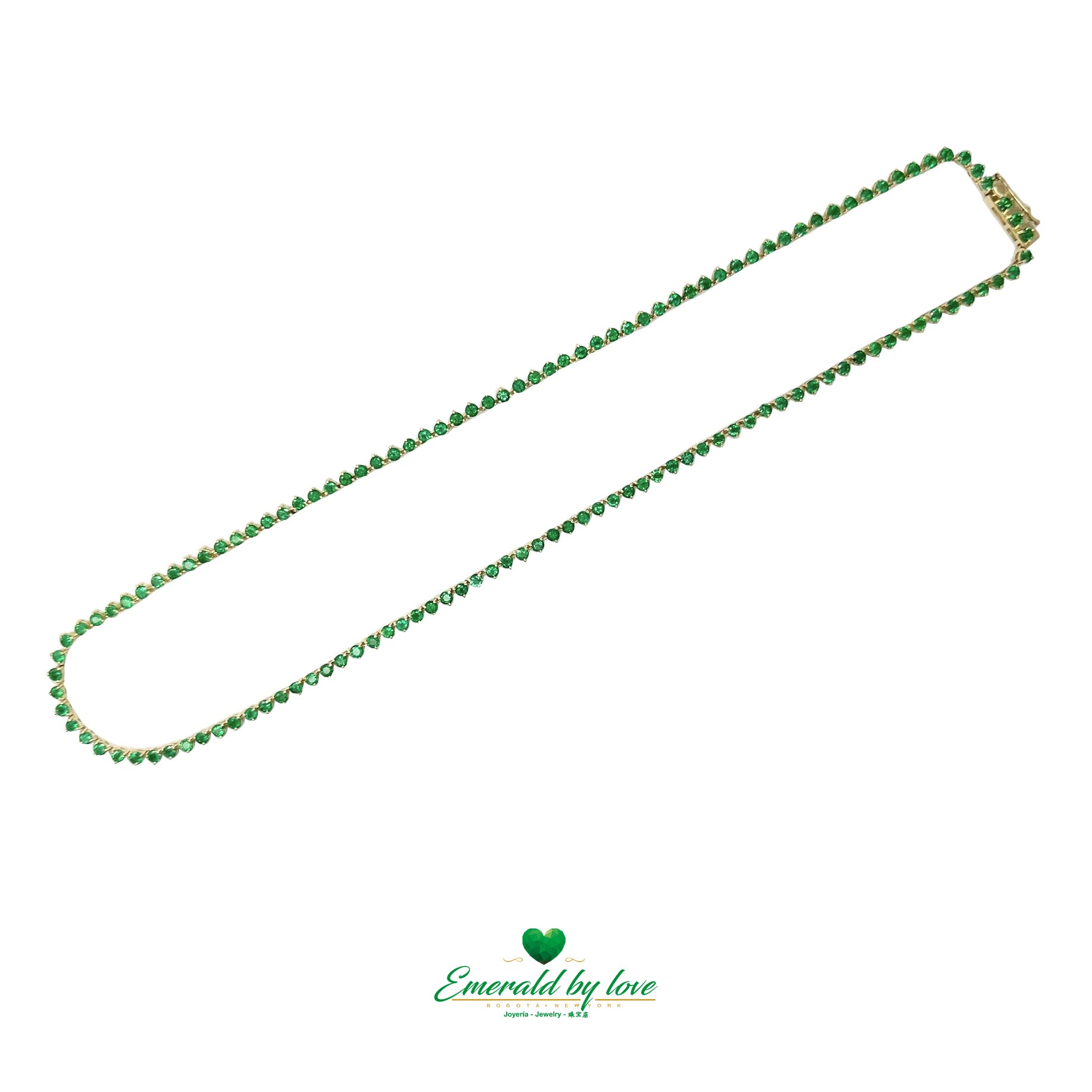 Beautiful Round Colombian Emerald Tennis Necklace