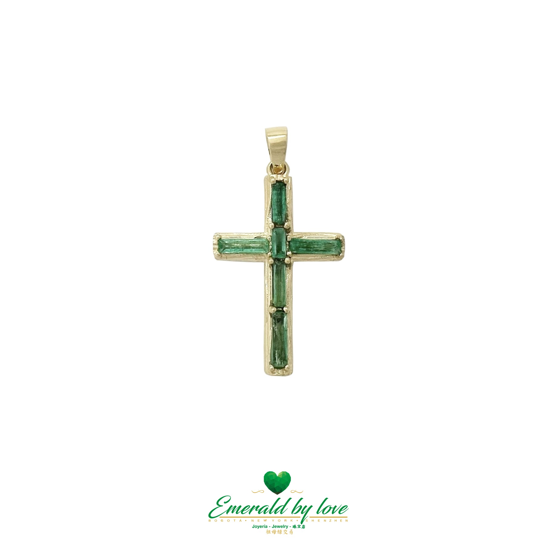 Handcrafted Colombian Emerald Cross in