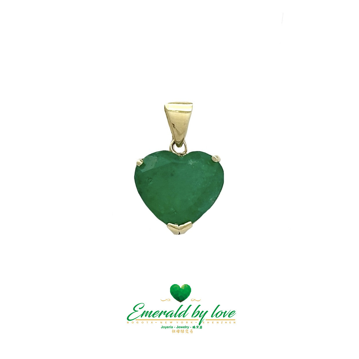Triple Prongs Emerald Heart Pendant – 5.45 Carats of Colombian Beauty