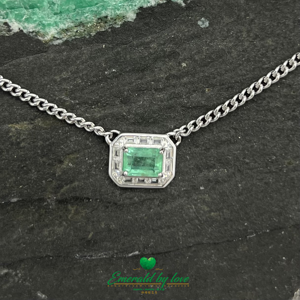 Rectangular Emerald Crystal Pendant