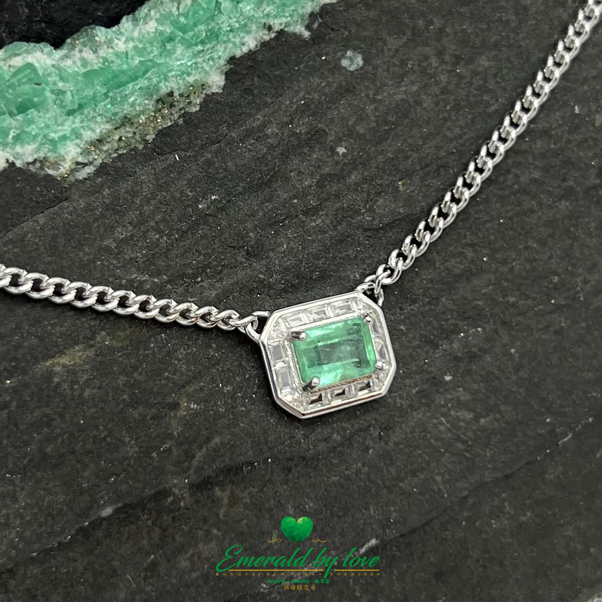 Rectangular Emerald Crystal Pendant