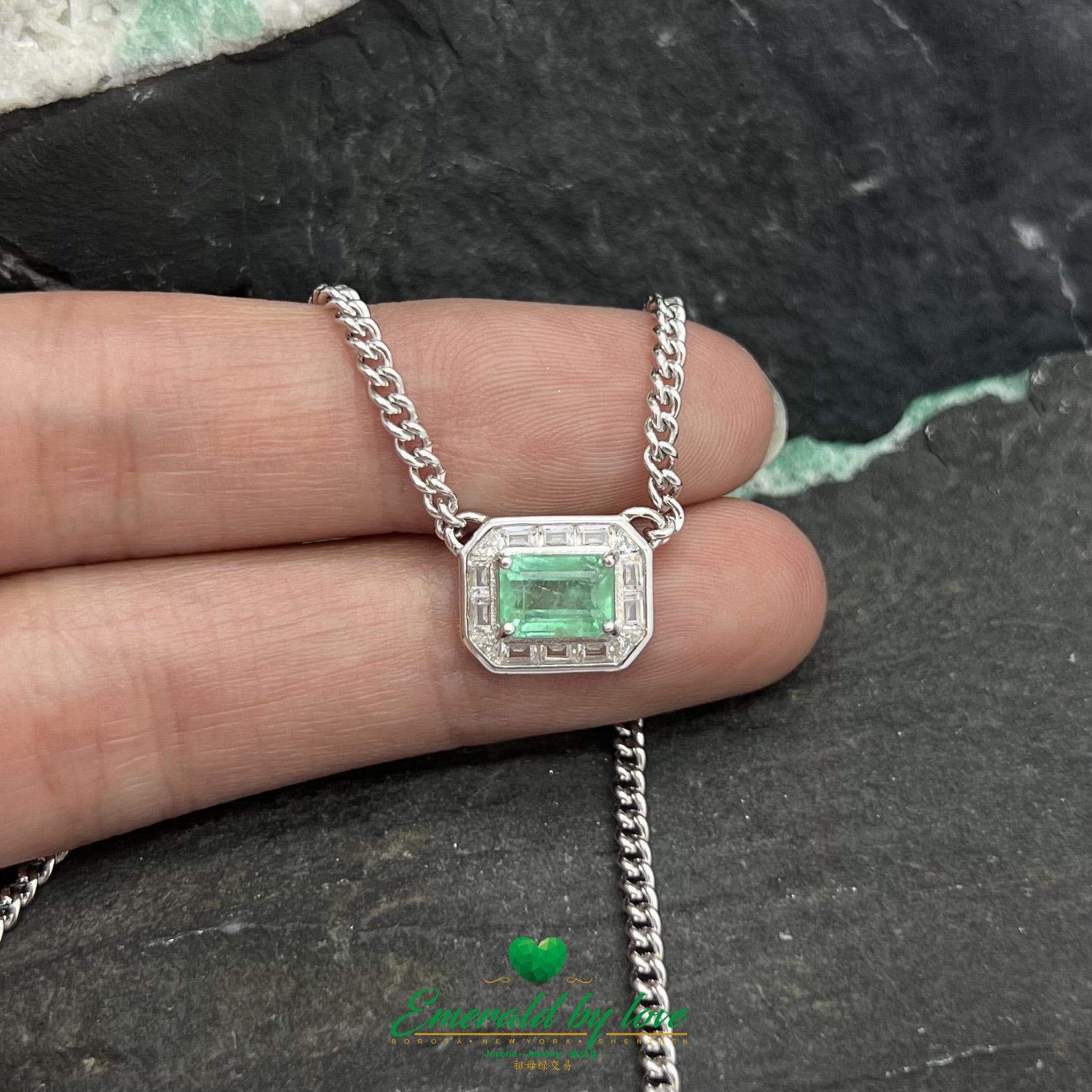 Rectangular Emerald Crystal Pendant