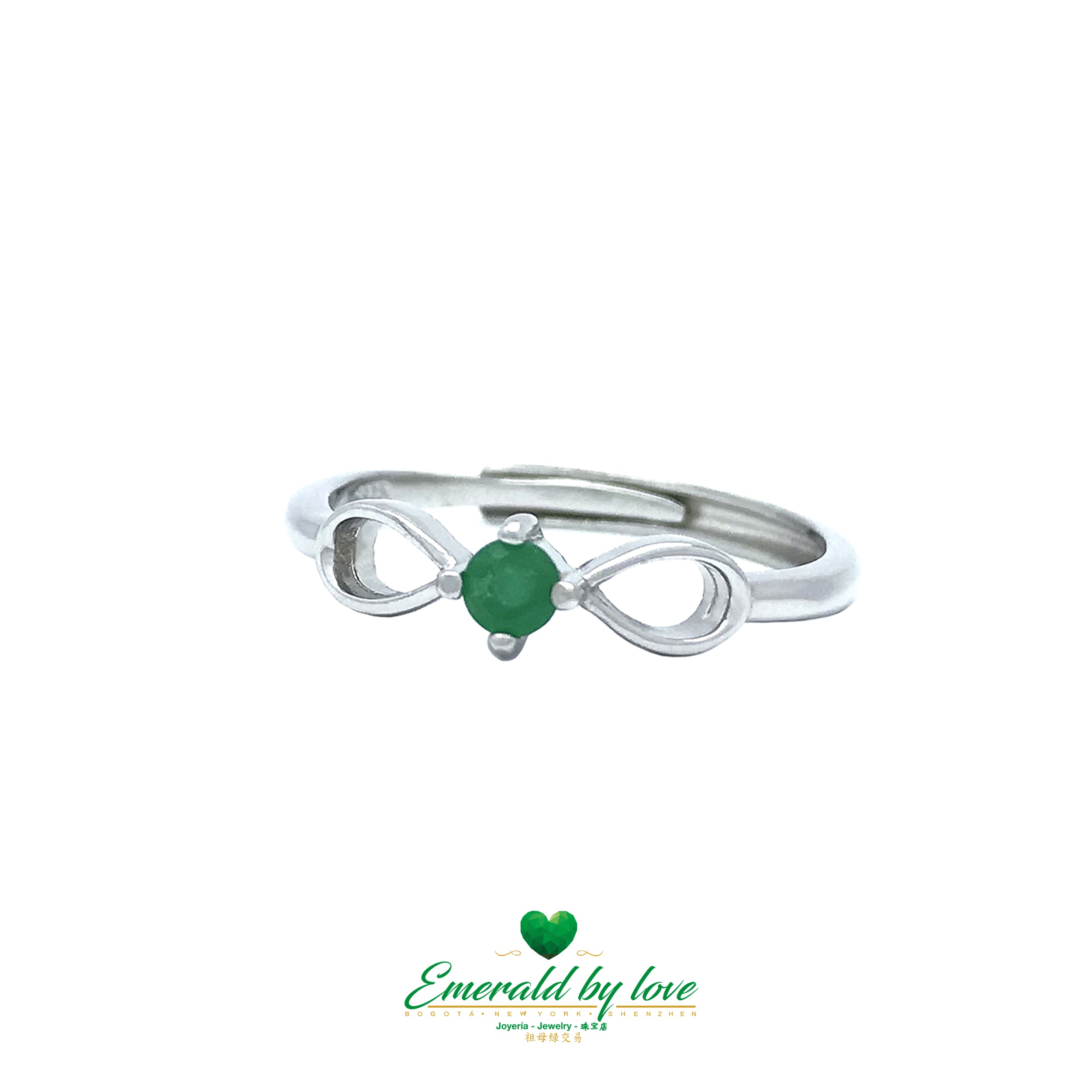 Round Emerald Solitaire Ring: Elegance in Bow Design
