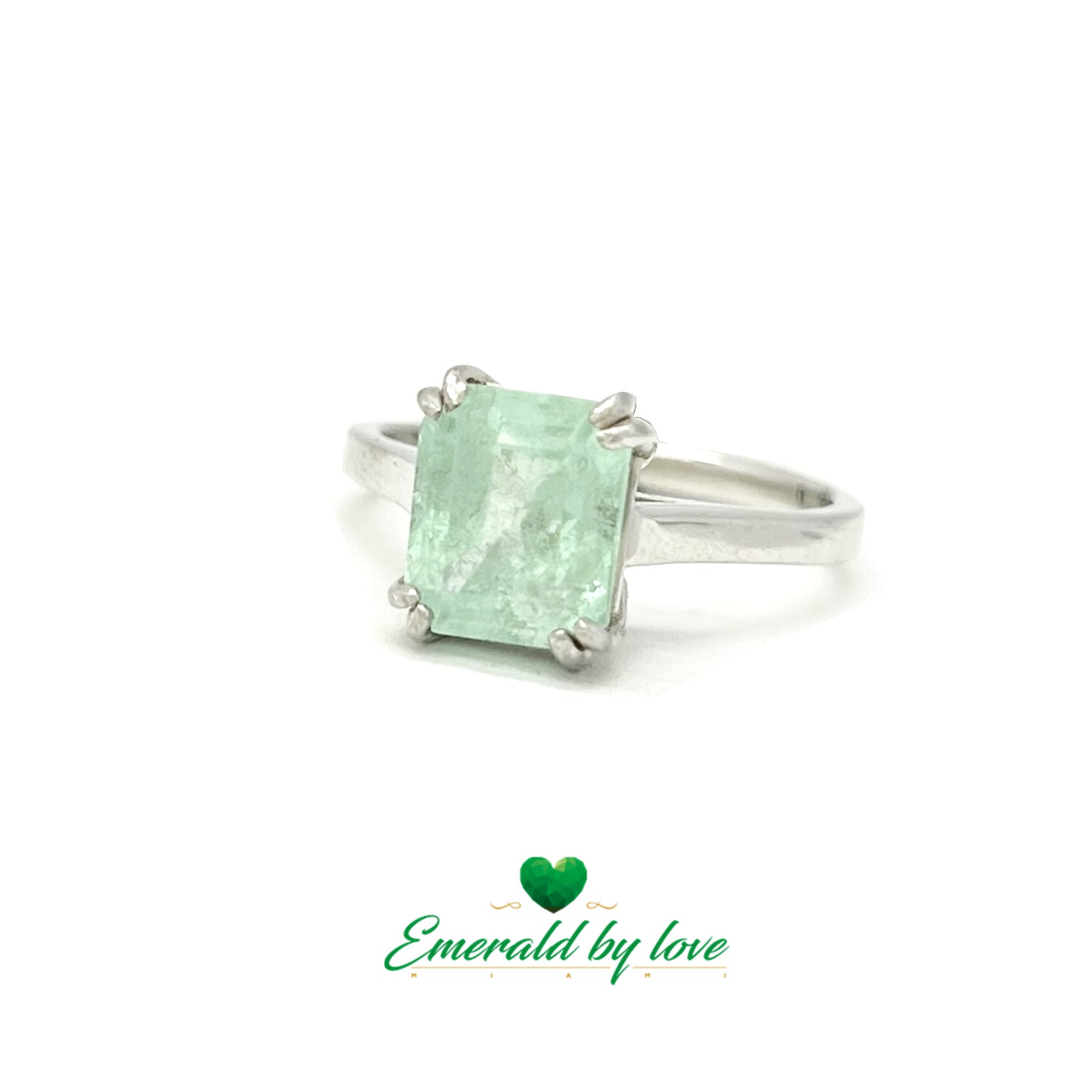 Solitaire Engagement Ring with a Large Crystal-Quality Emerald