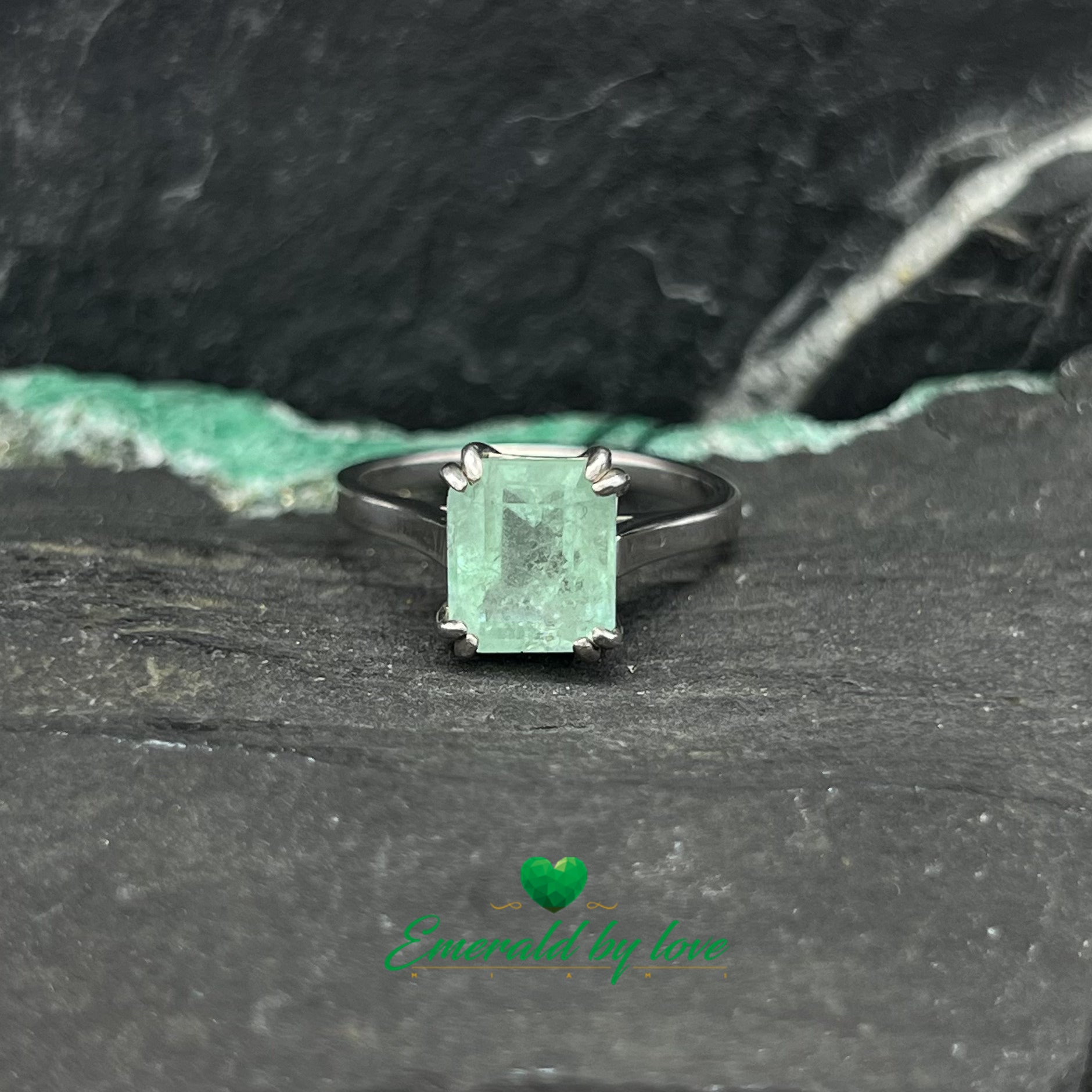 Solitaire Engagement Ring with a Large Crystal-Quality Emerald