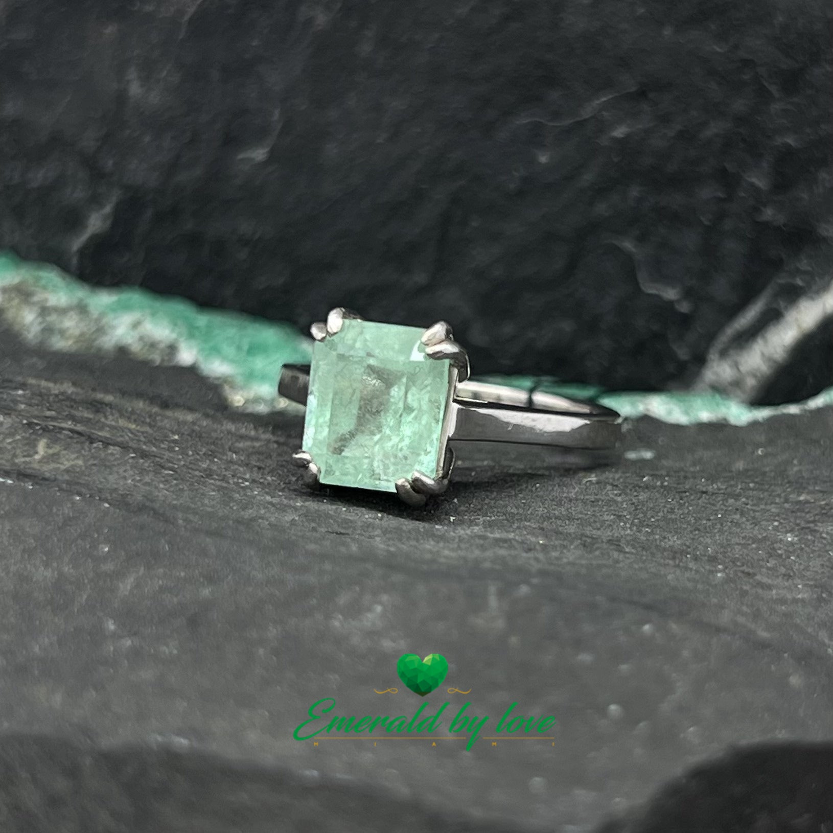 Solitaire Engagement Ring with a Large Crystal-Quality Emerald