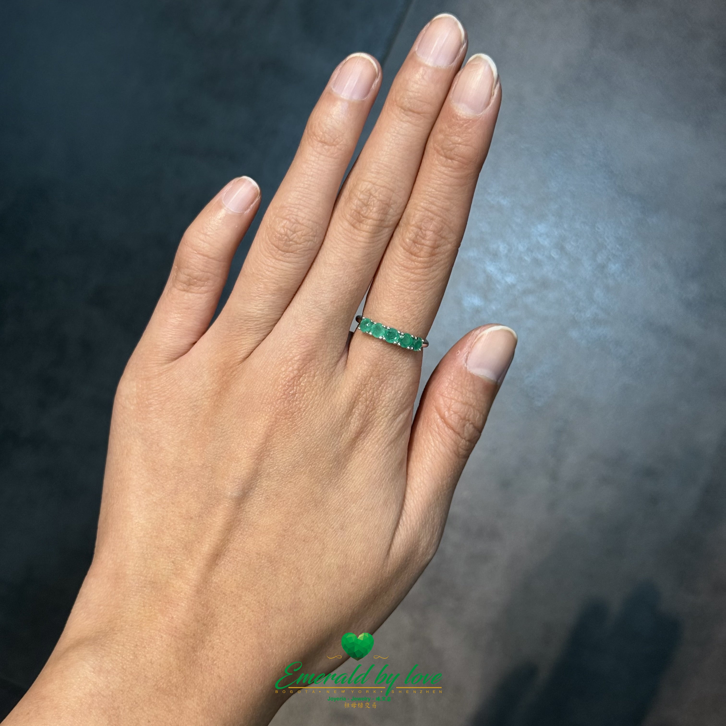 Five-Stone Emerald Band Ring