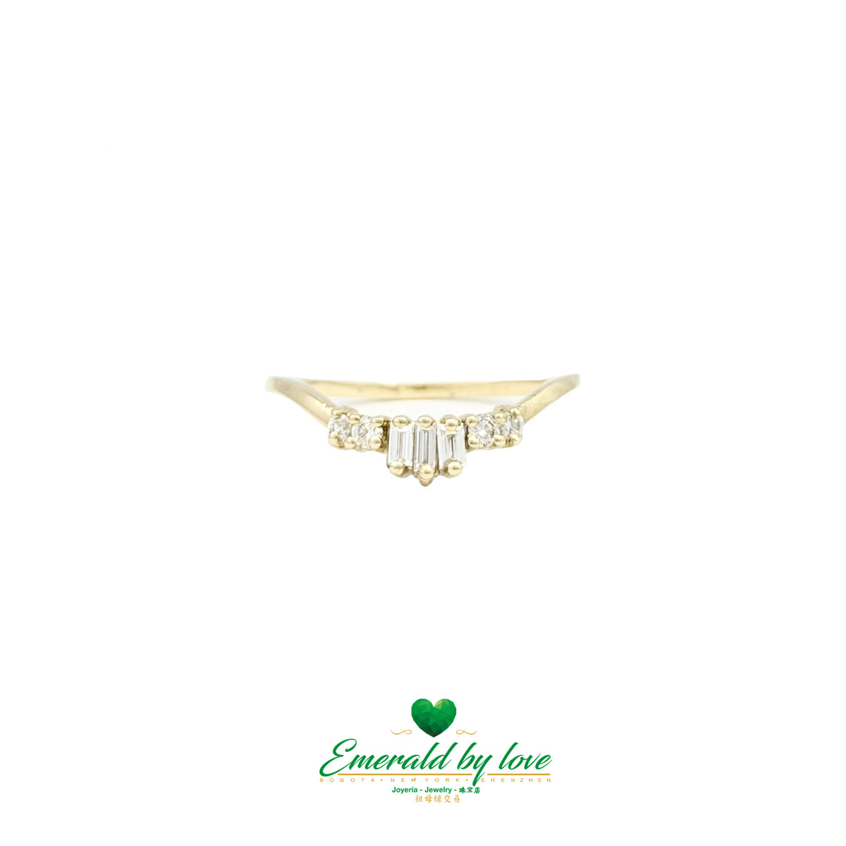 Yellow Gold Wedding Band with Diamond Accents