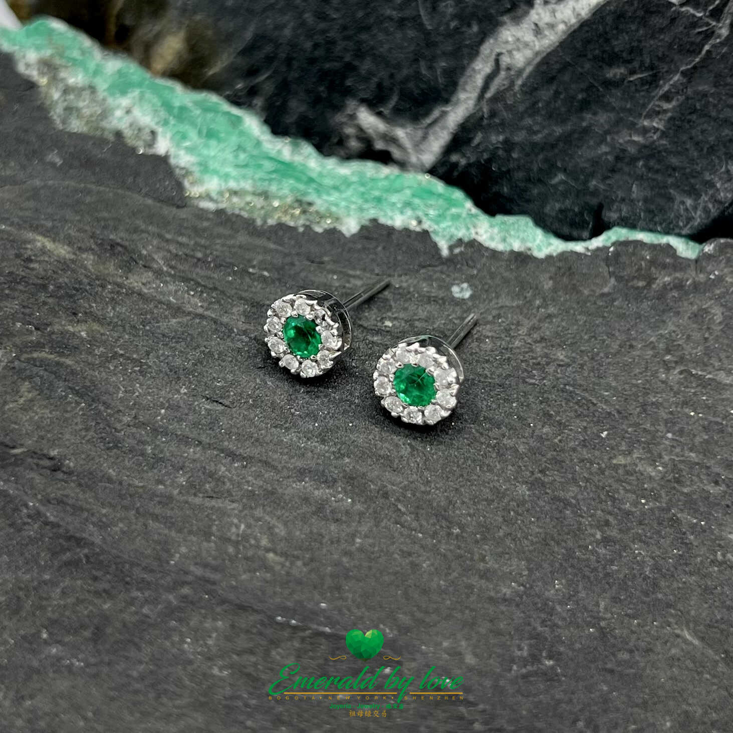 Graceful Beauty in every stone Colombian Emerald Marquise Earrings in 18K White Gold