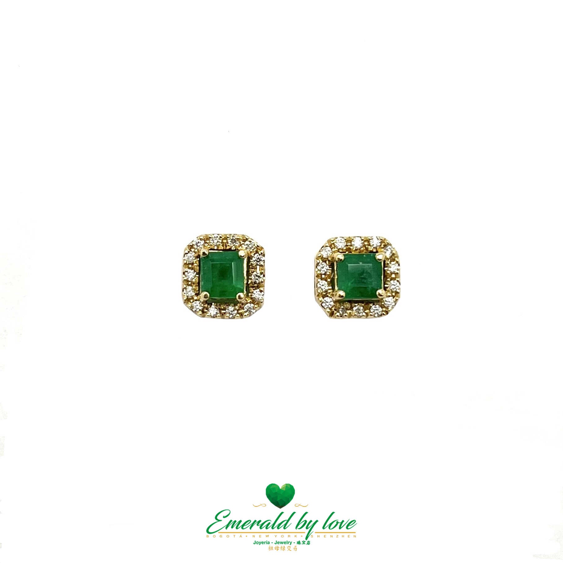 Timeless Beauty: Marquise-Cut Yellow Gold Earrings with Emeralds 1.9 TCW